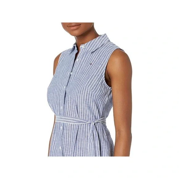 NWOT Tommy Hilfiger 
Simple Cotton Stripe Shirt
Dress Size Small Blue White - Picture 3 of 8